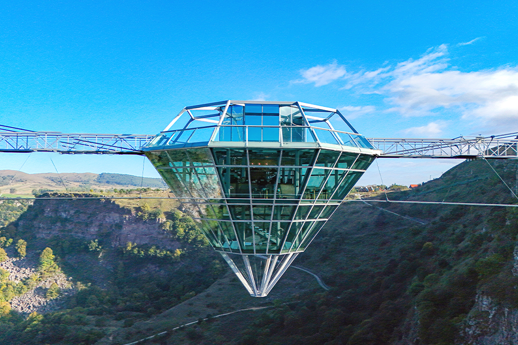 diamond bridge with sky bicycle