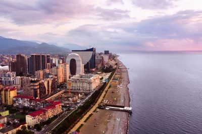 batumi city with beach and black sea