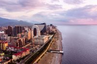 batumi beach at sunset