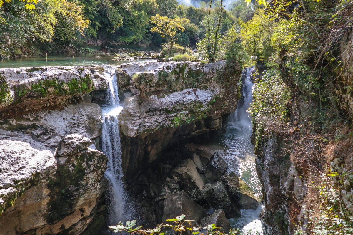 martvili canyon with waterfall