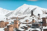 snowy svaneti in the winter
